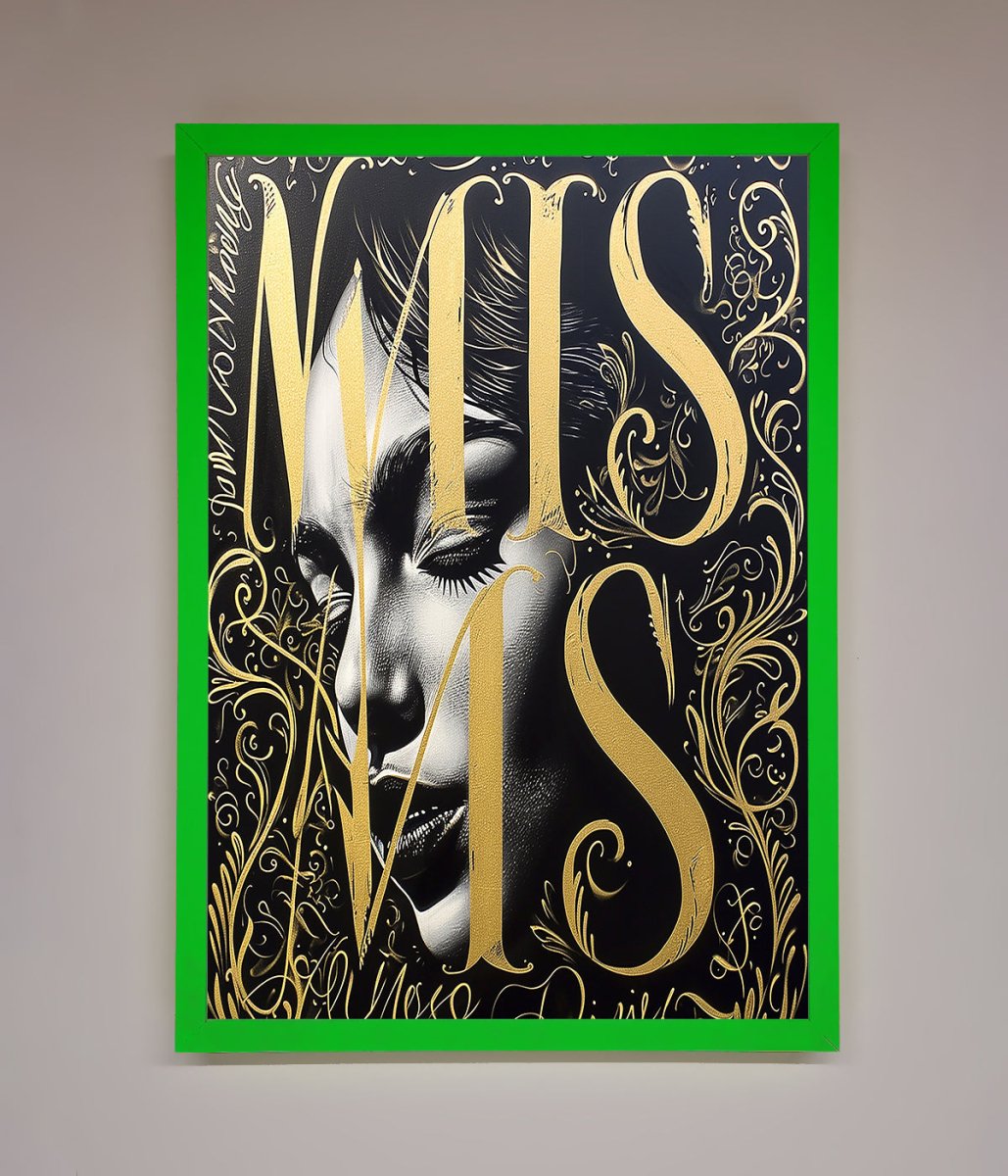 Typography Queen Framed Poster - Zestio