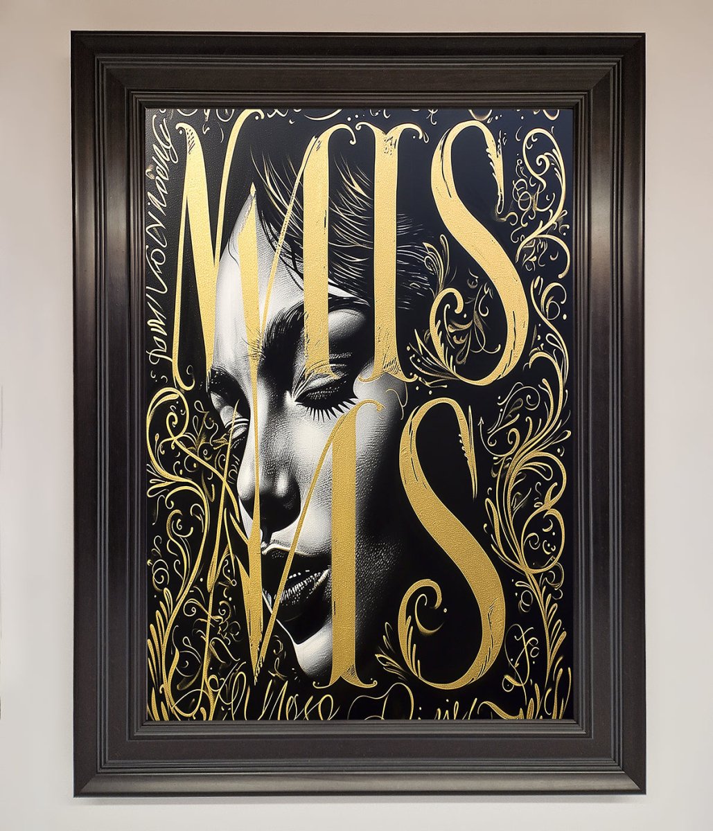 Typography Queen Framed Poster - Zestio