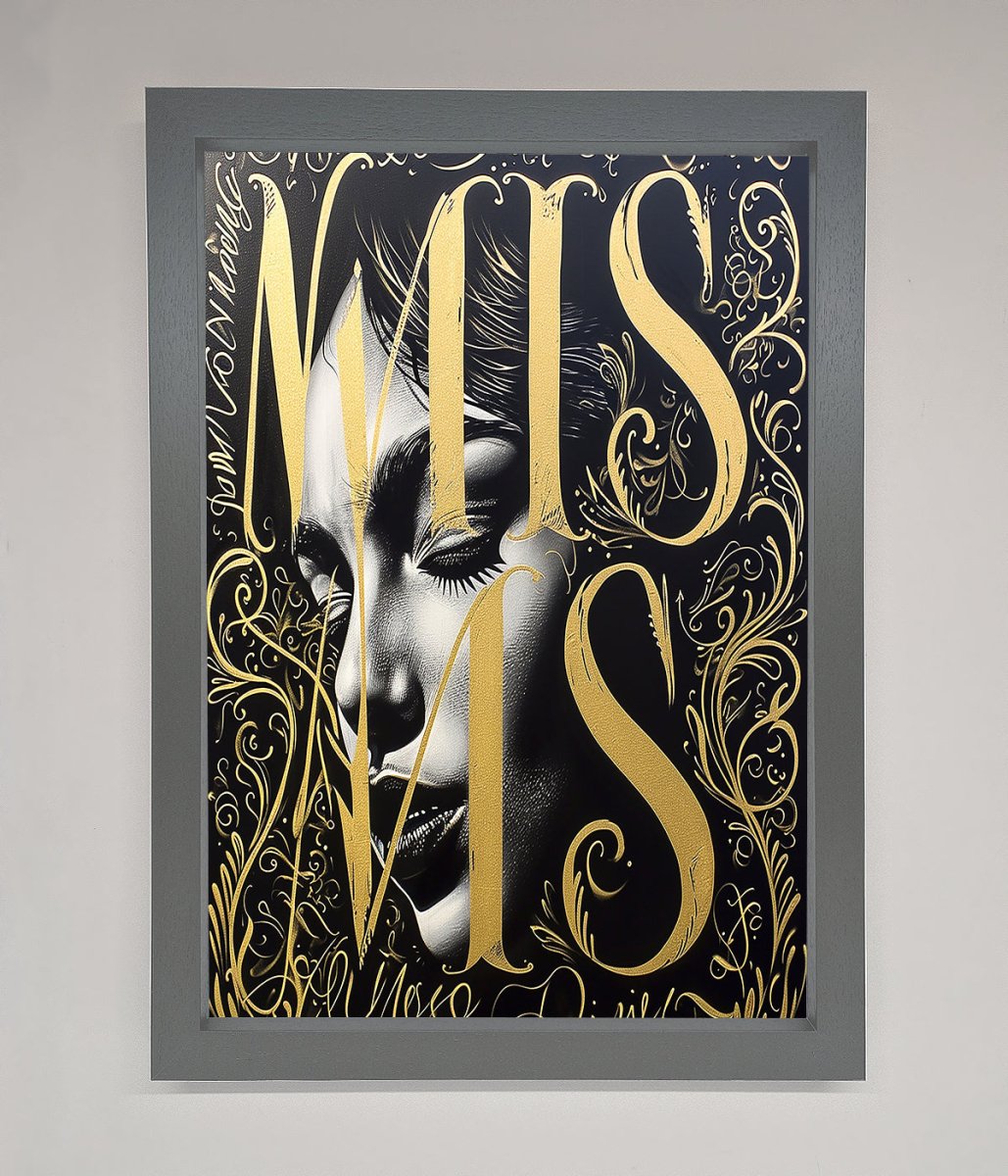 Typography Queen Framed Poster - Zestio