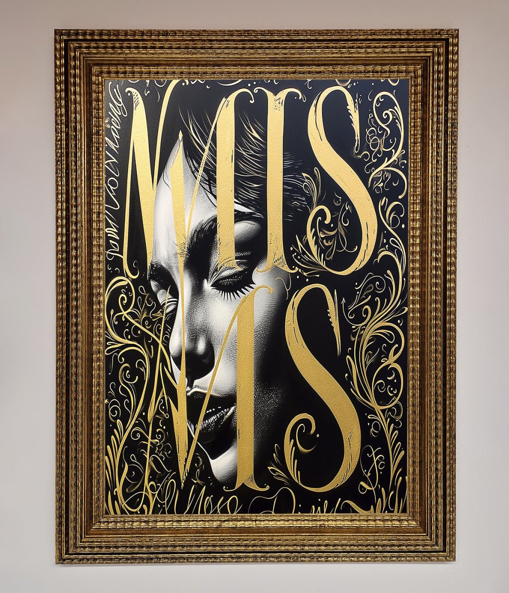 Typography Queen Framed Poster - Zestio