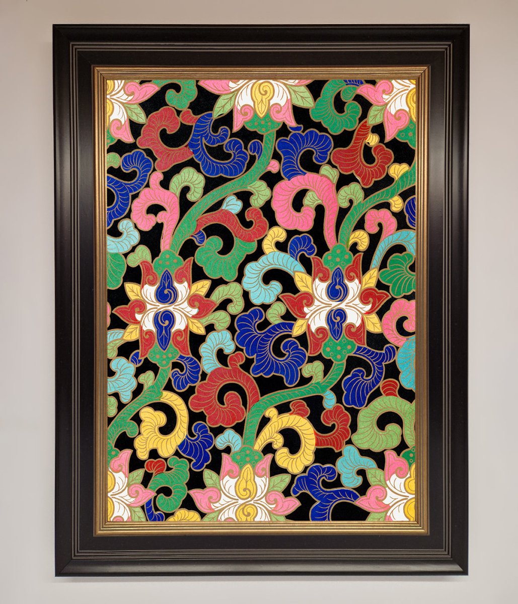 Vintage Flower Swirls Framed Wall Art - Zestio