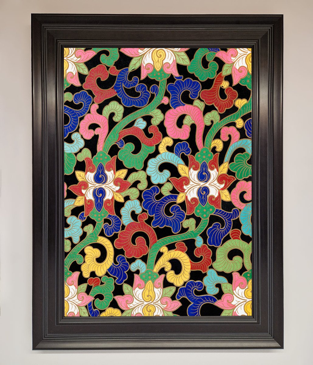 Vintage Flower Swirls Framed Wall Art - Zestio