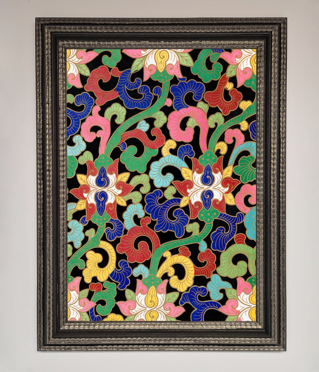 Vintage Flower Swirls Framed Wall Art - Zestio