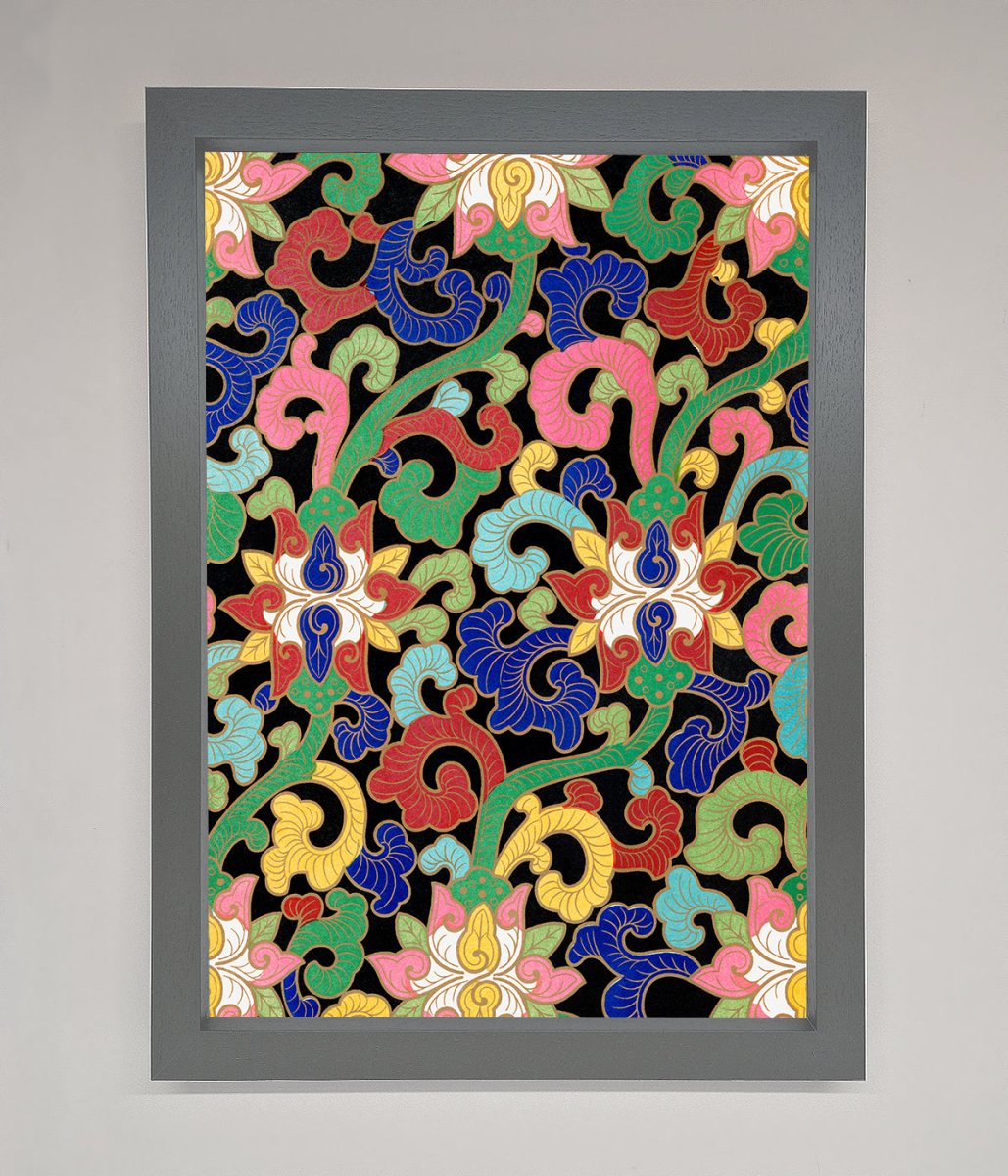 Vintage Flower Swirls Framed Wall Art - Zestio