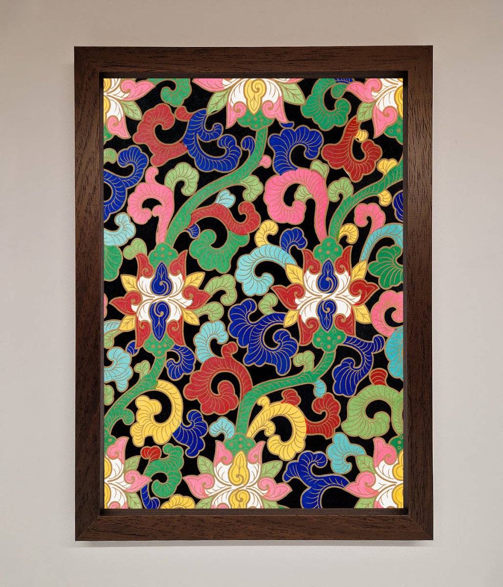 Vintage Flower Swirls Framed Wall Art - Zestio