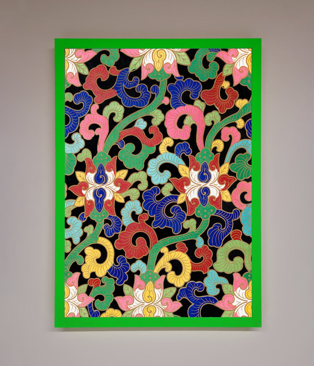 Vintage Flower Swirls Framed Wall Art - Zestio