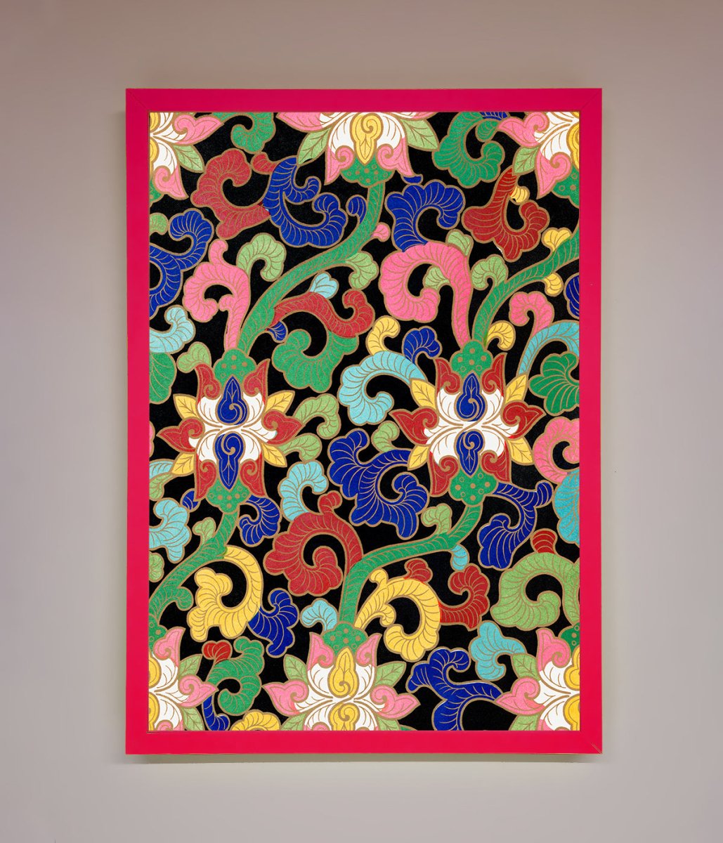 Vintage Flower Swirls Framed Wall Art - Zestio