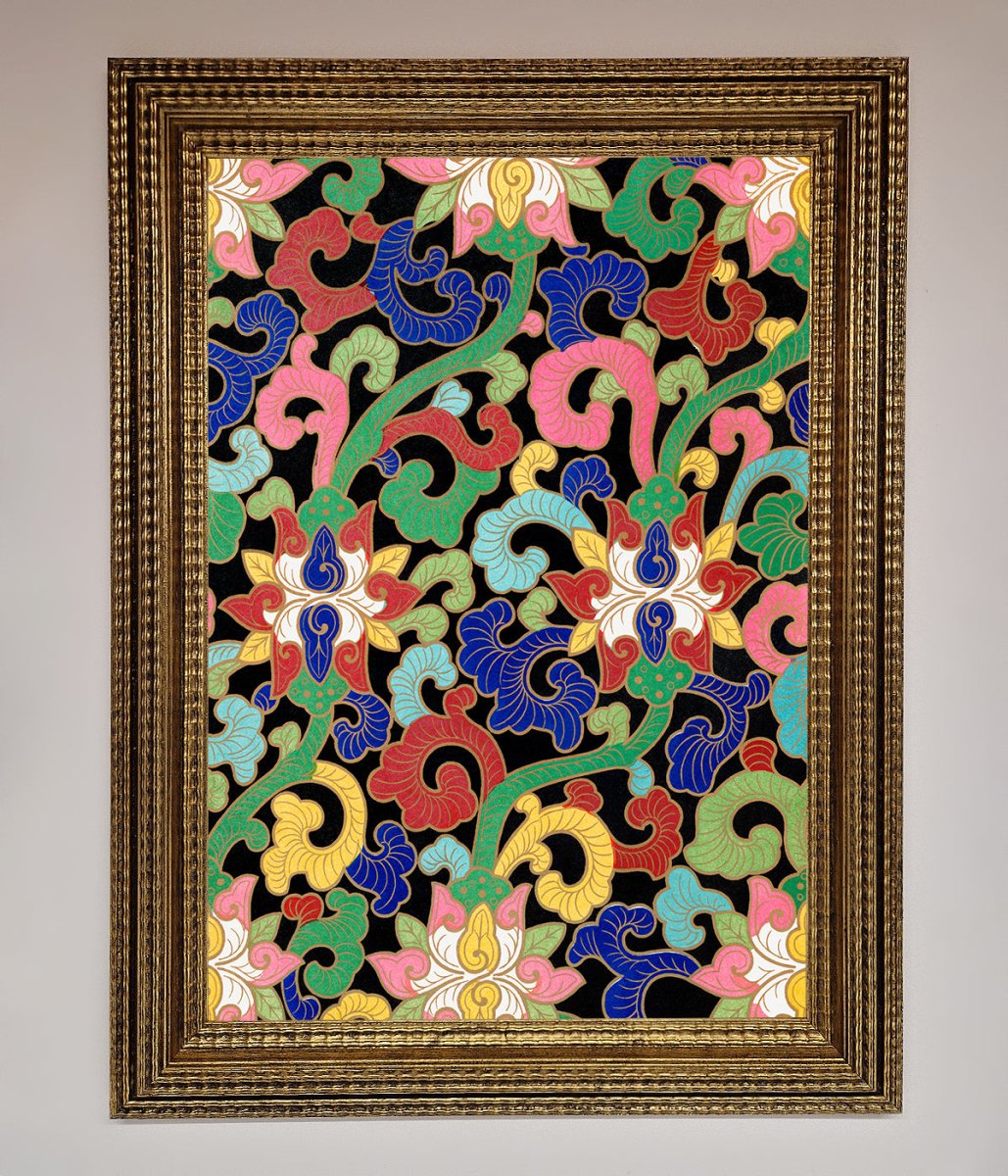 Vintage Flower Swirls Framed Wall Art - Zestio