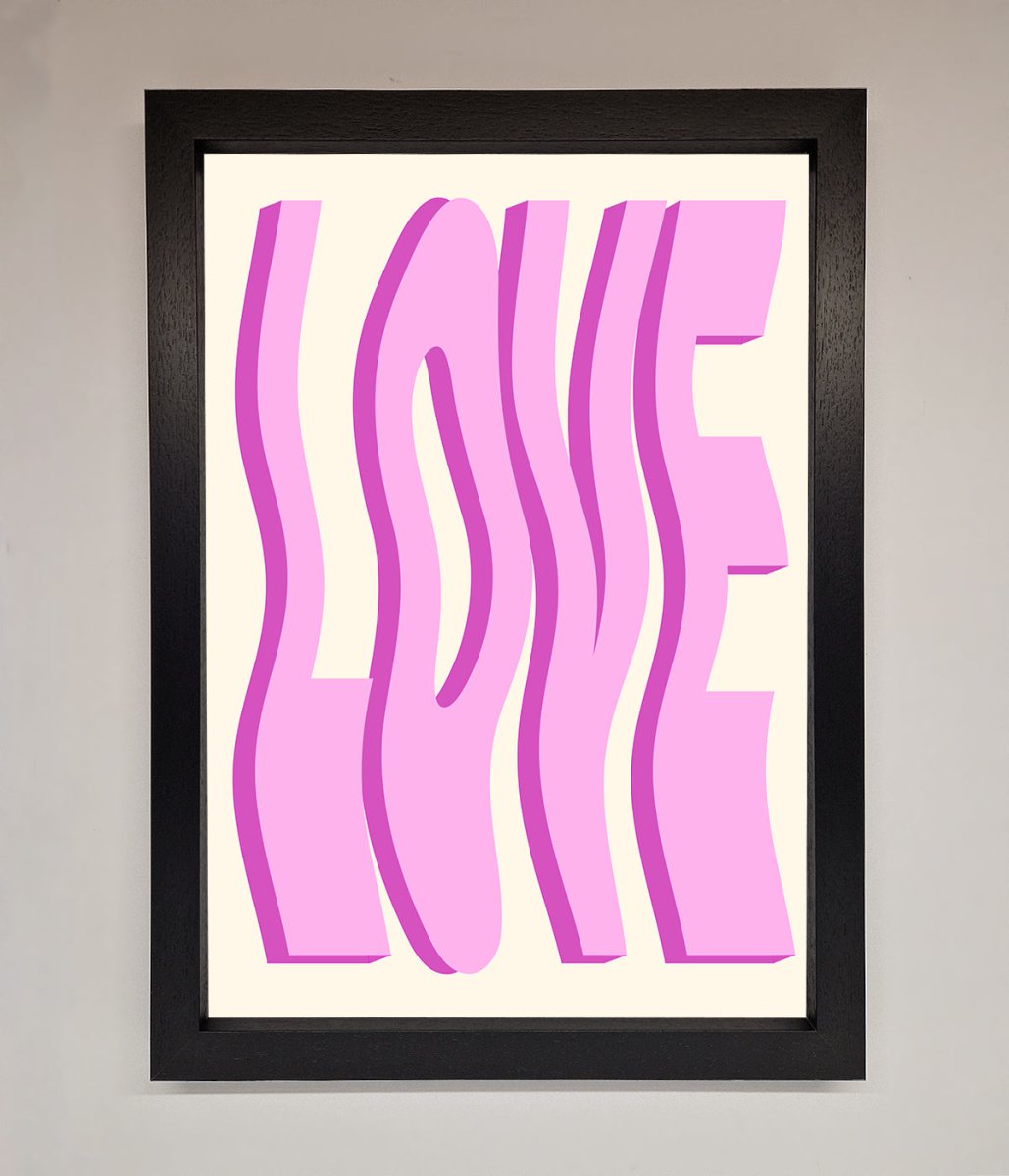 Wavy Love Pink Framed Poster - Zestio
