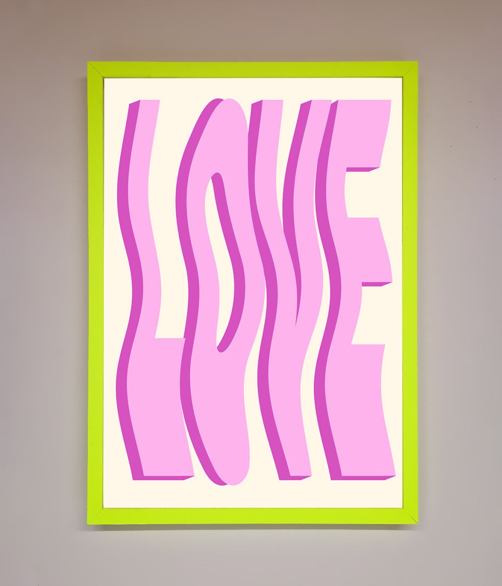 Wavy Love Pink Framed Poster - Zestio