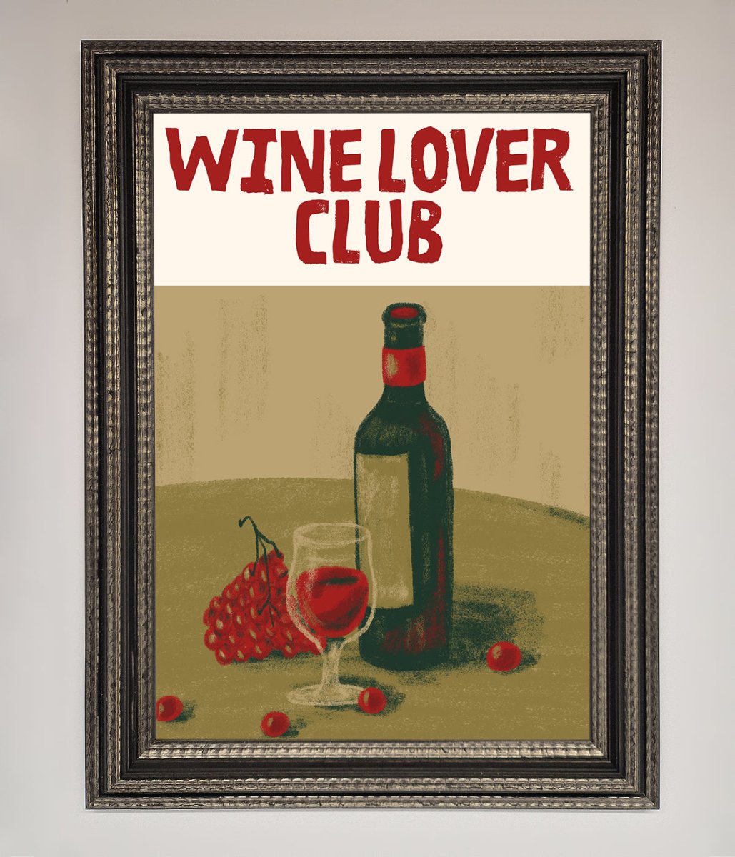 Wine Lovers Club Framed Poster - Zestio
