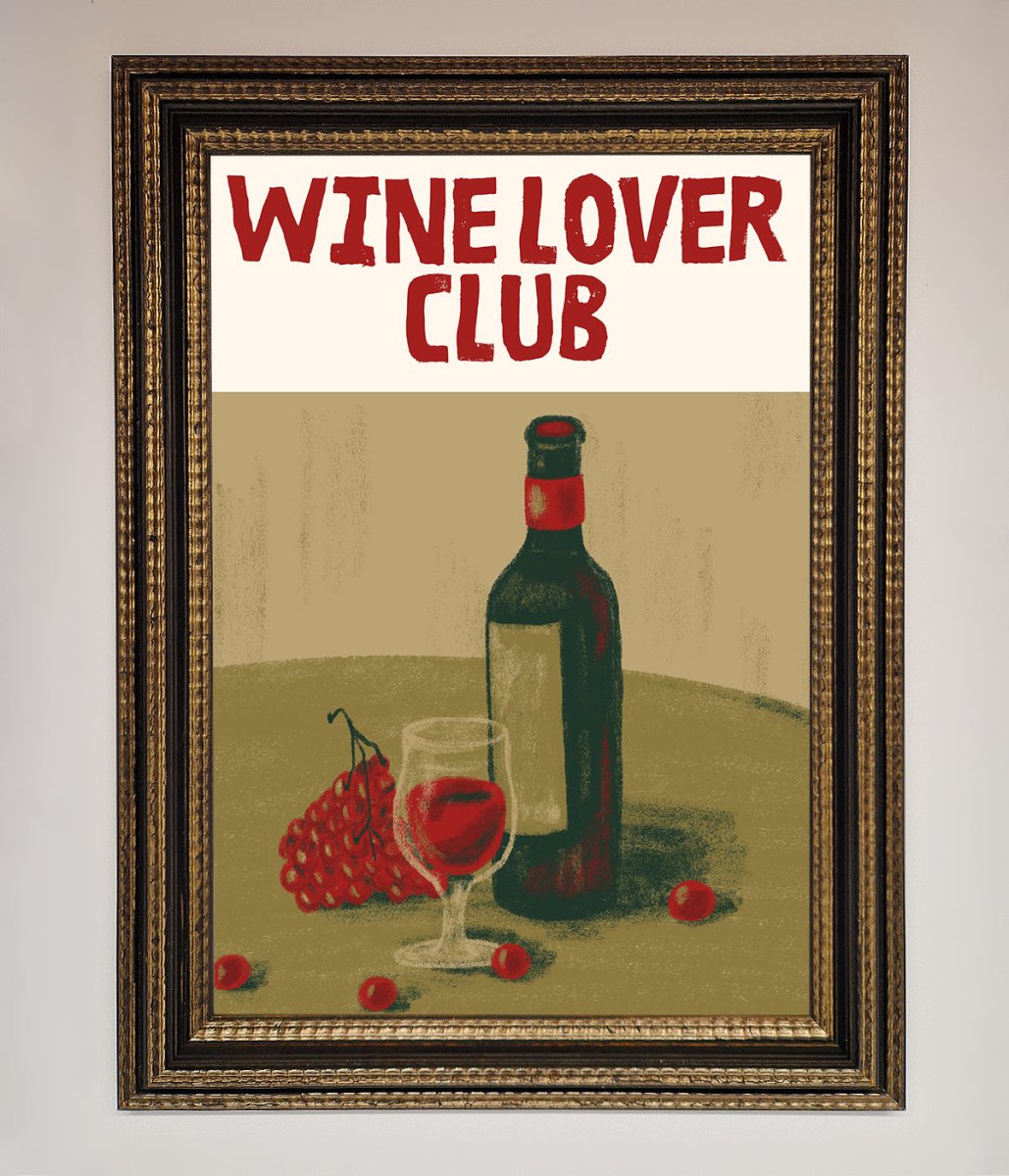 Wine Lovers Club Framed Poster - Zestio