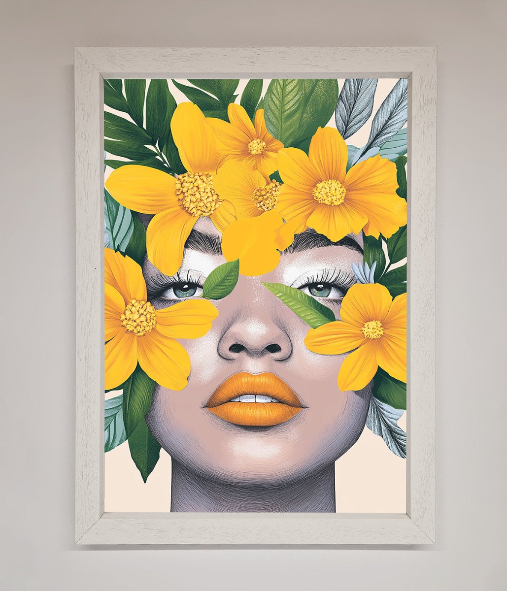 Yellow Flowers Head Framed Poster - Zestio