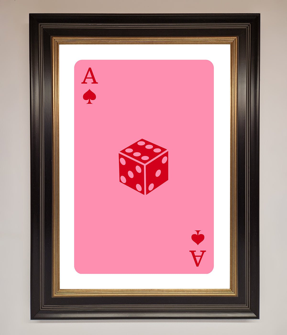 Ace Of Spades Poker Pink Framed Wall Art print