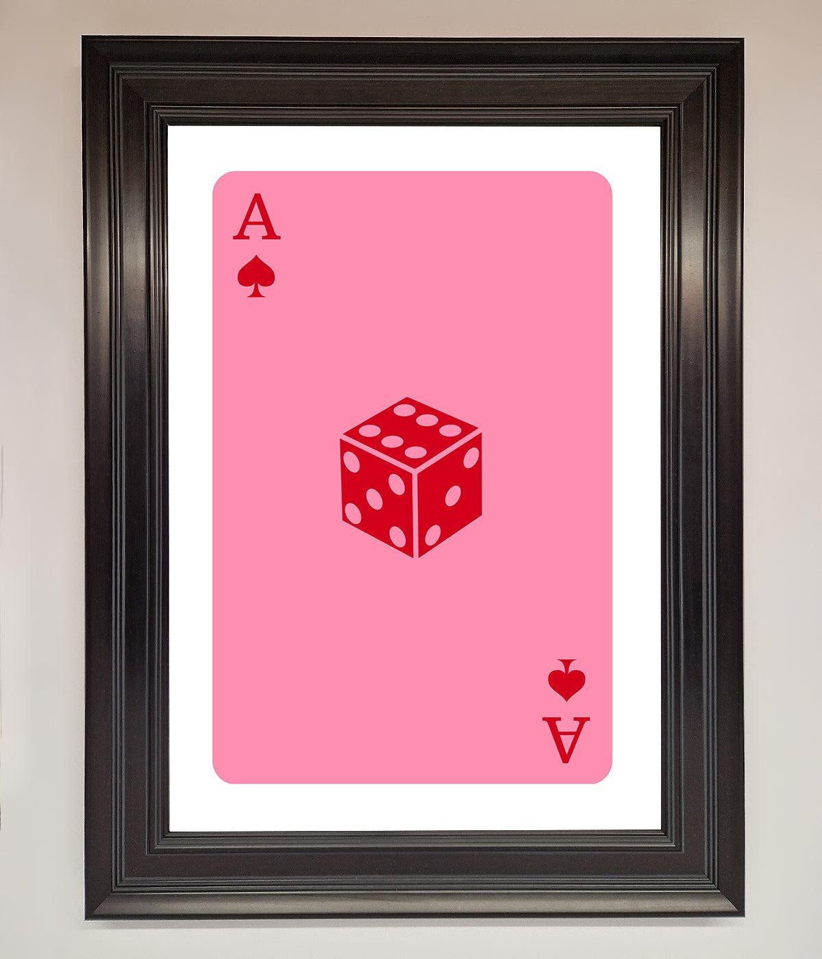 Ace Of Spades Poker Pink Framed Wall Art print