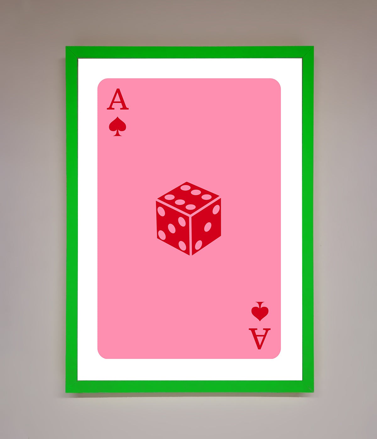 Ace Of Spades Poker Pink Framed Wall Art print