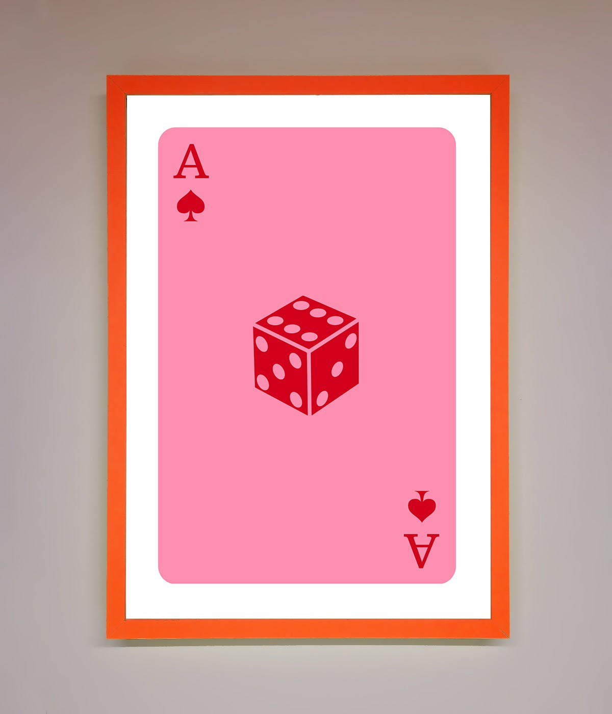 Ace Of Spades Poker Pink Framed Wall Art print