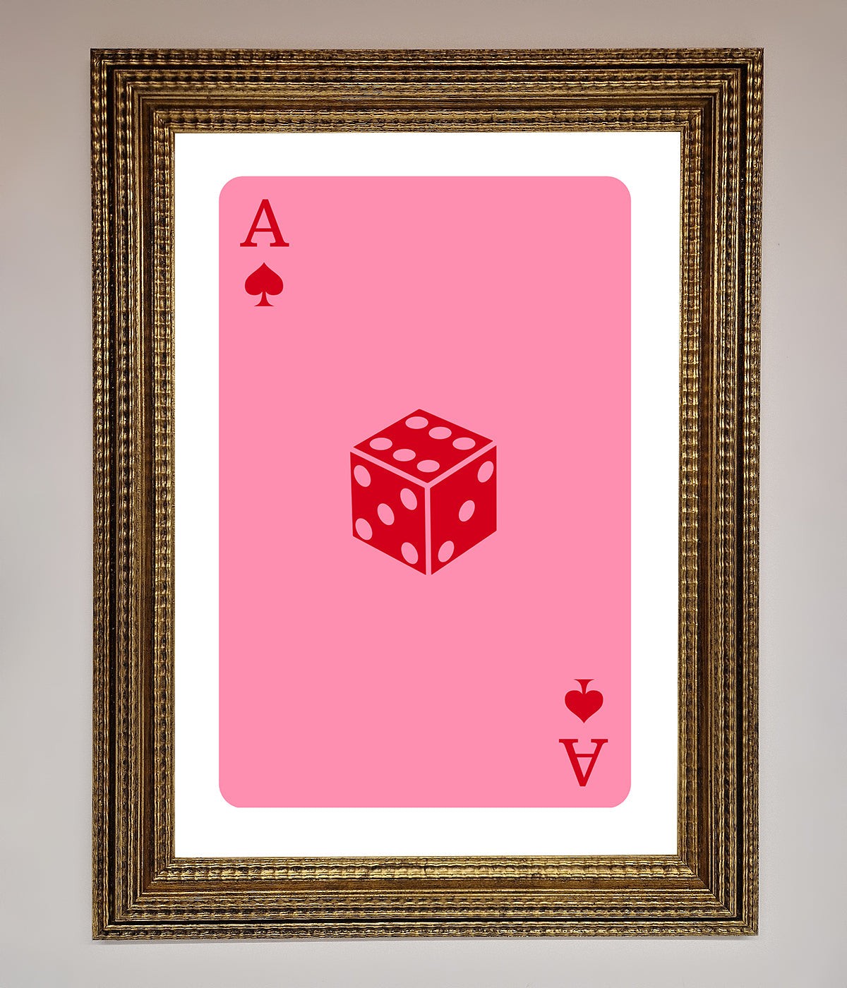 Ace Of Spades Poker Pink Framed Wall Art print