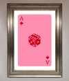 Ace Of Spades Poker Pink Framed Wall Art print