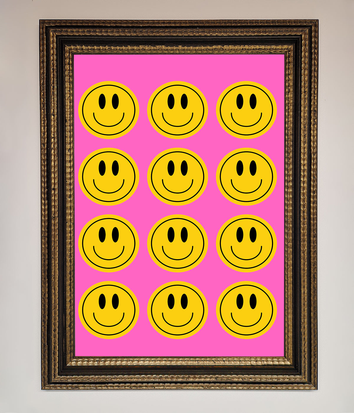 Acid Smile Faces Framed Poster print