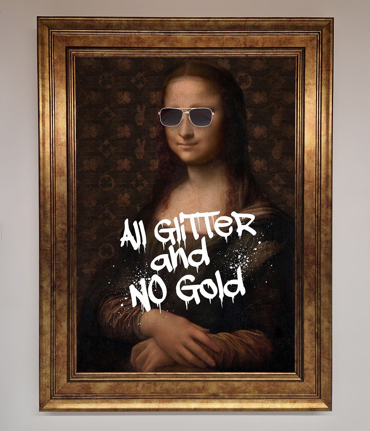 All Glitter No Gold Mona Lisa Framed Print print