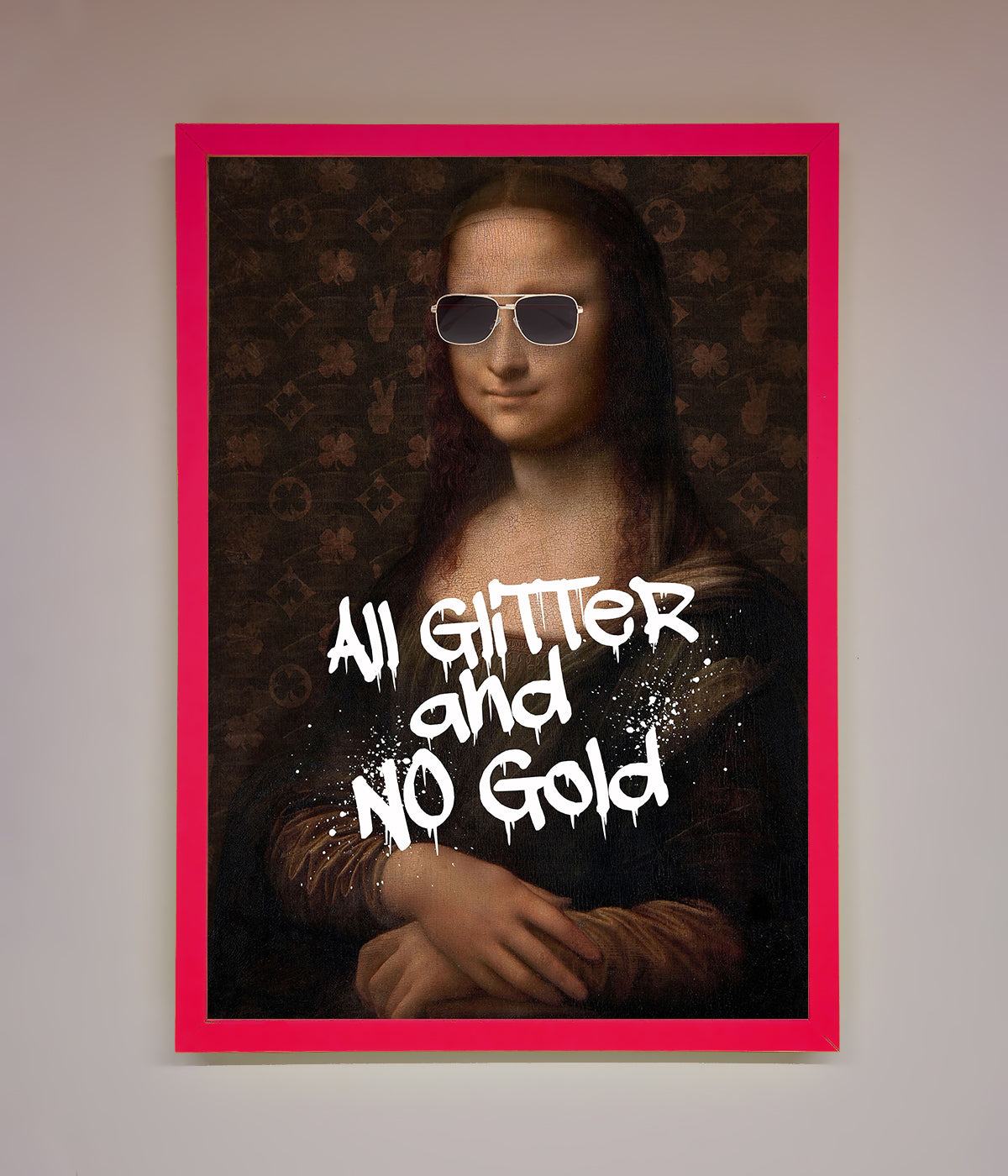 All Glitter No Gold Mona Lisa Framed Print print