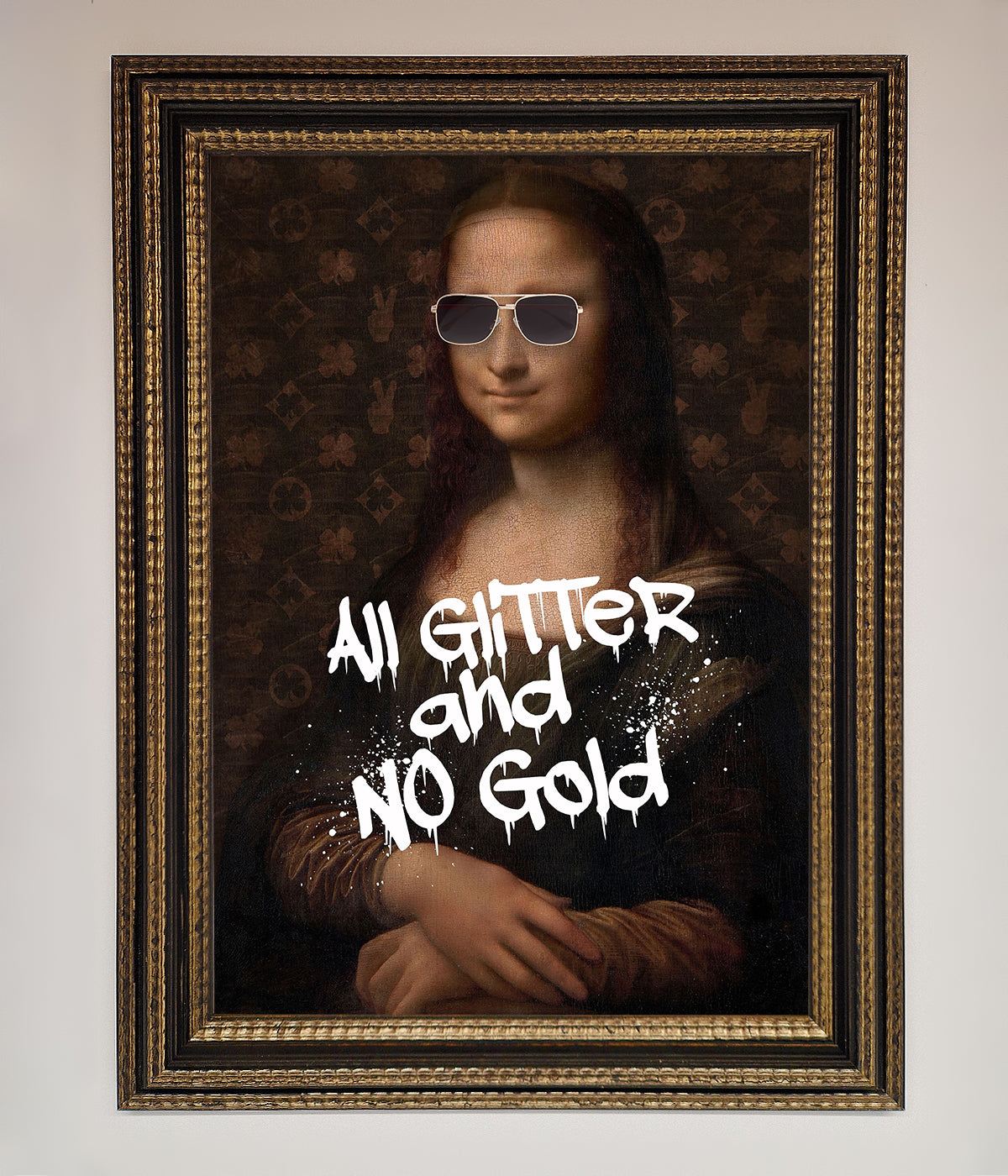 All Glitter No Gold Mona Lisa Framed Print print