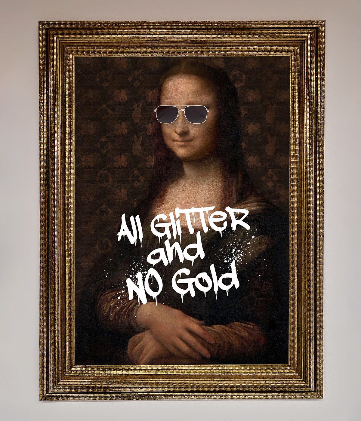 All Glitter No Gold Mona Lisa Framed Print print