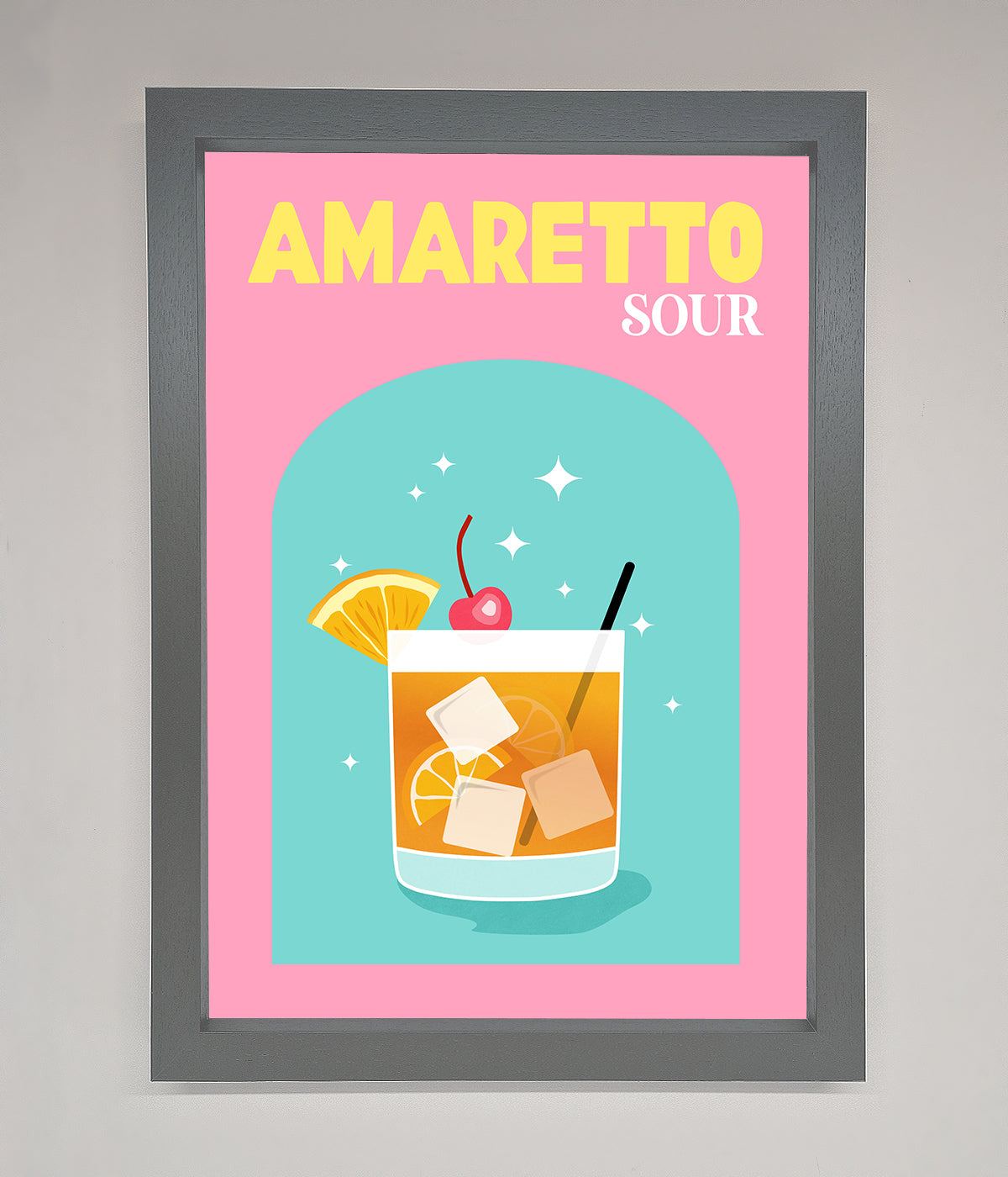 Amaretto Sour Cocktail Framed Wall Art print