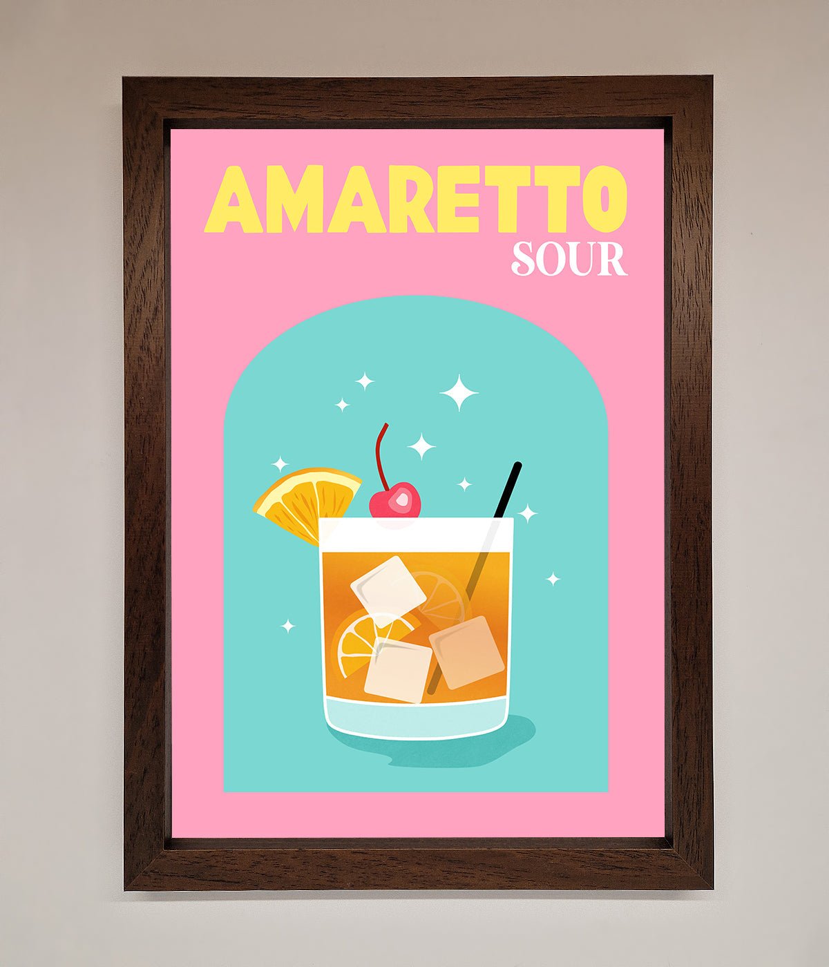 Amaretto Sour Cocktail Framed Wall Art print