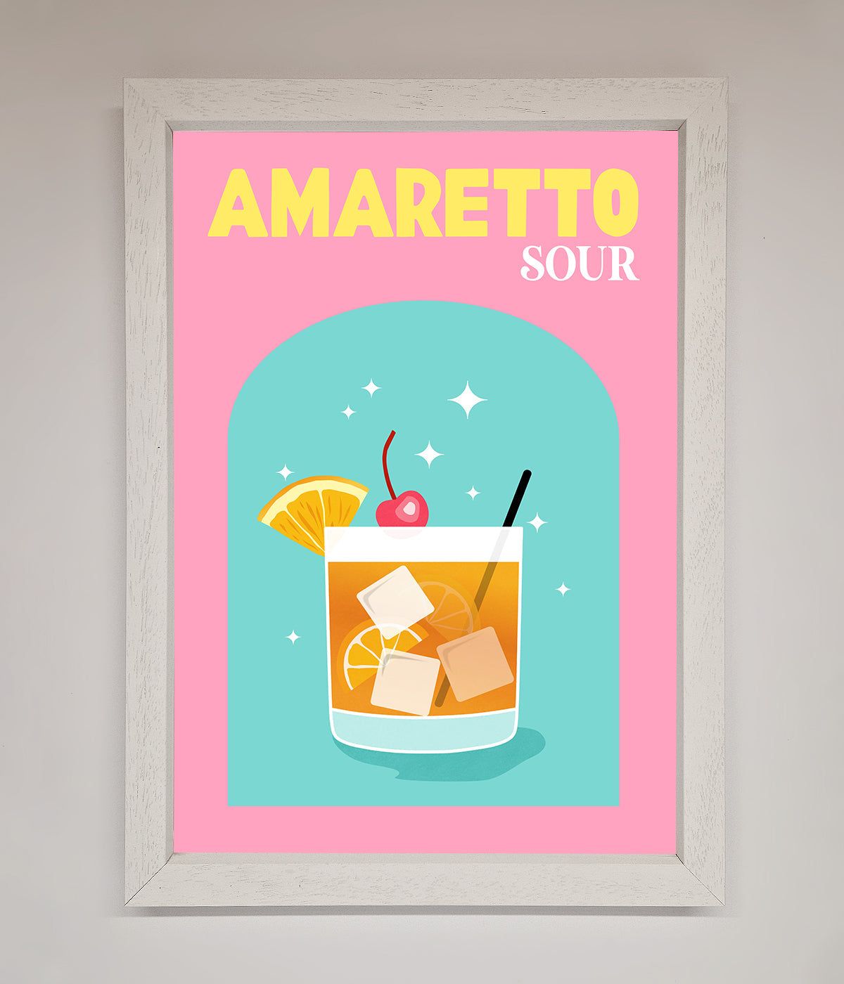 Amaretto Sour Cocktail Framed Wall Art print