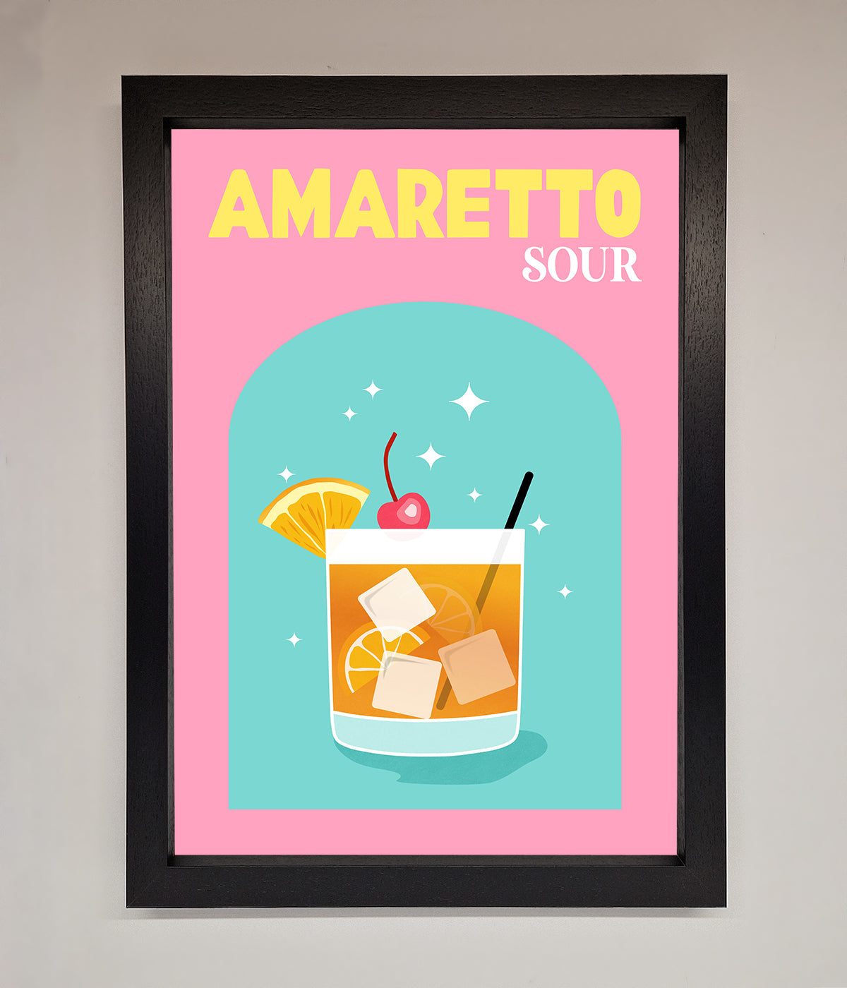 Amaretto Sour Cocktail Framed Wall Art print