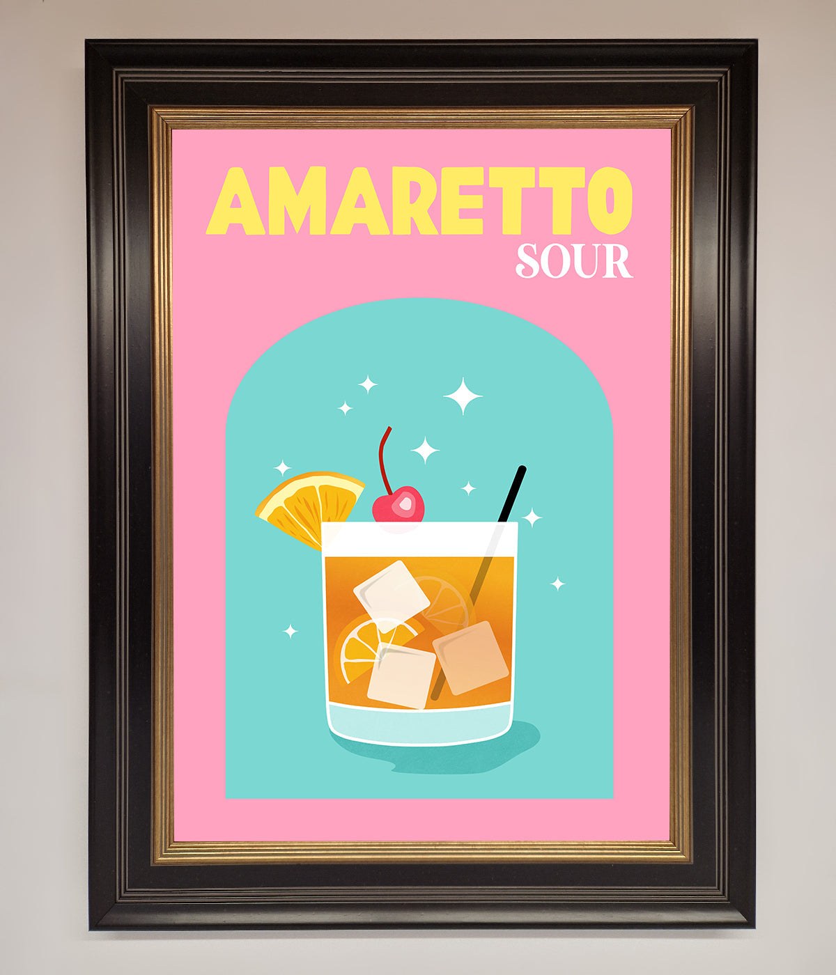 Amaretto Sour Cocktail Framed Wall Art print