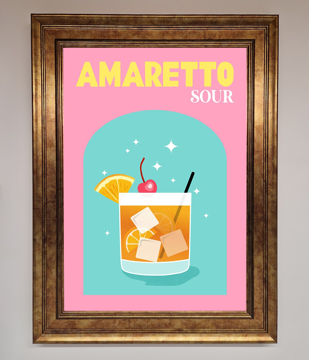 Amaretto Sour Cocktail Framed Wall Art print