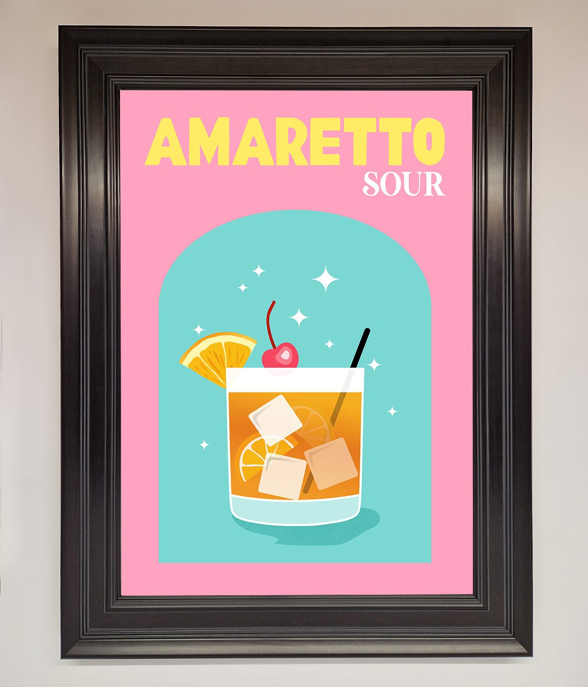 Amaretto Sour Cocktail Framed Wall Art print