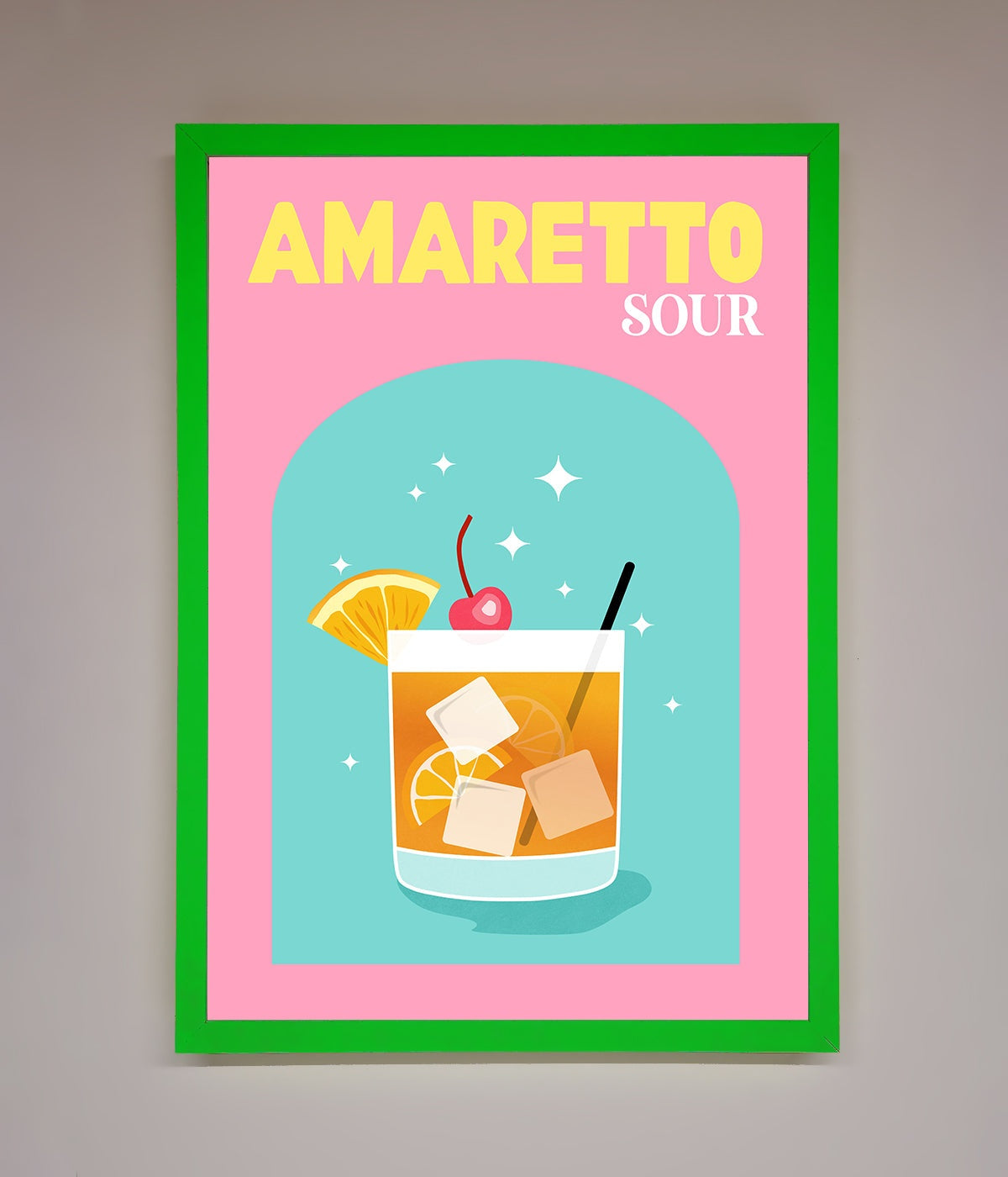 Amaretto Sour Cocktail Framed Wall Art print