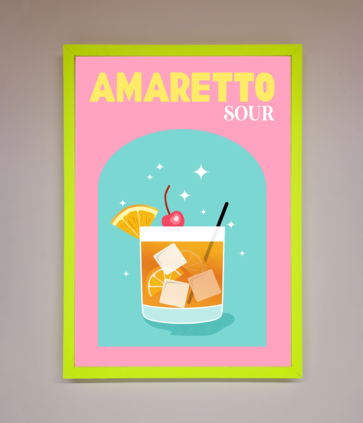 Amaretto Sour Cocktail Framed Wall Art print