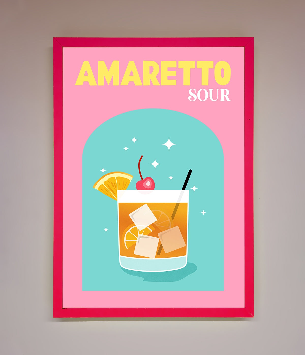 Amaretto Sour Cocktail Framed Wall Art print