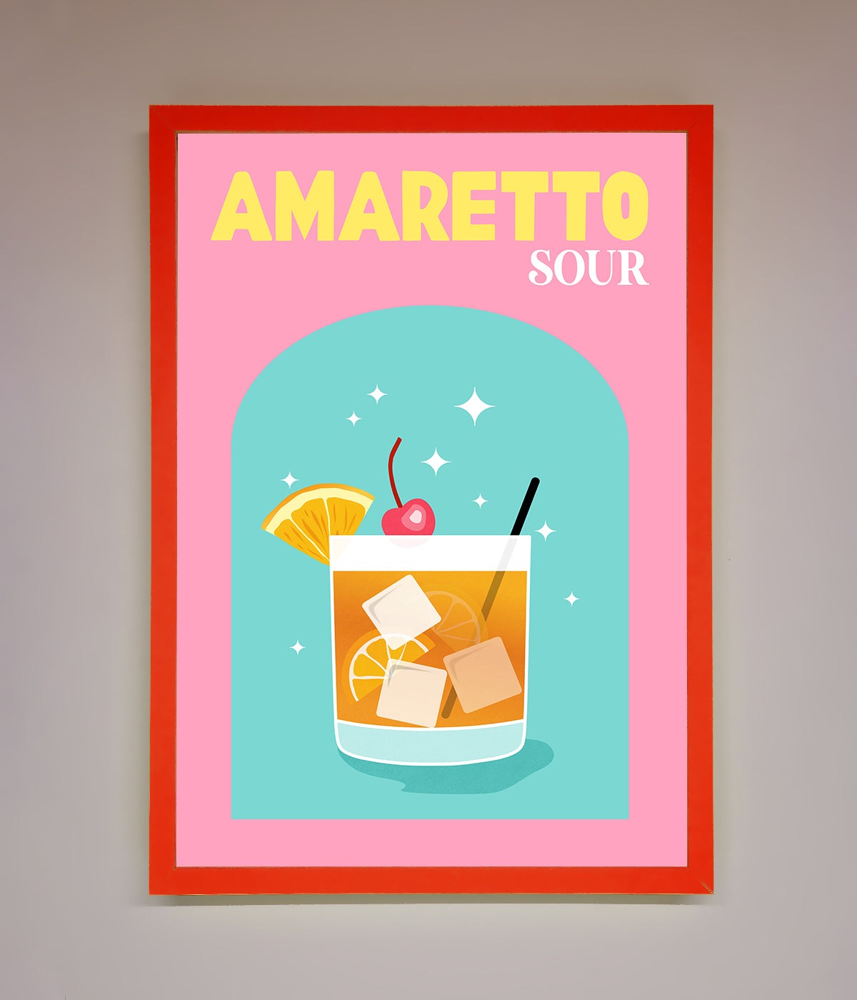 Amaretto Sour Cocktail Framed Wall Art print