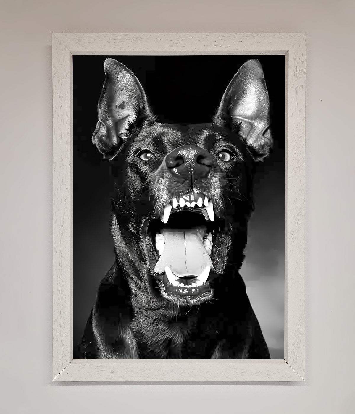 Angry Doberman Dog Framed Wall Art print