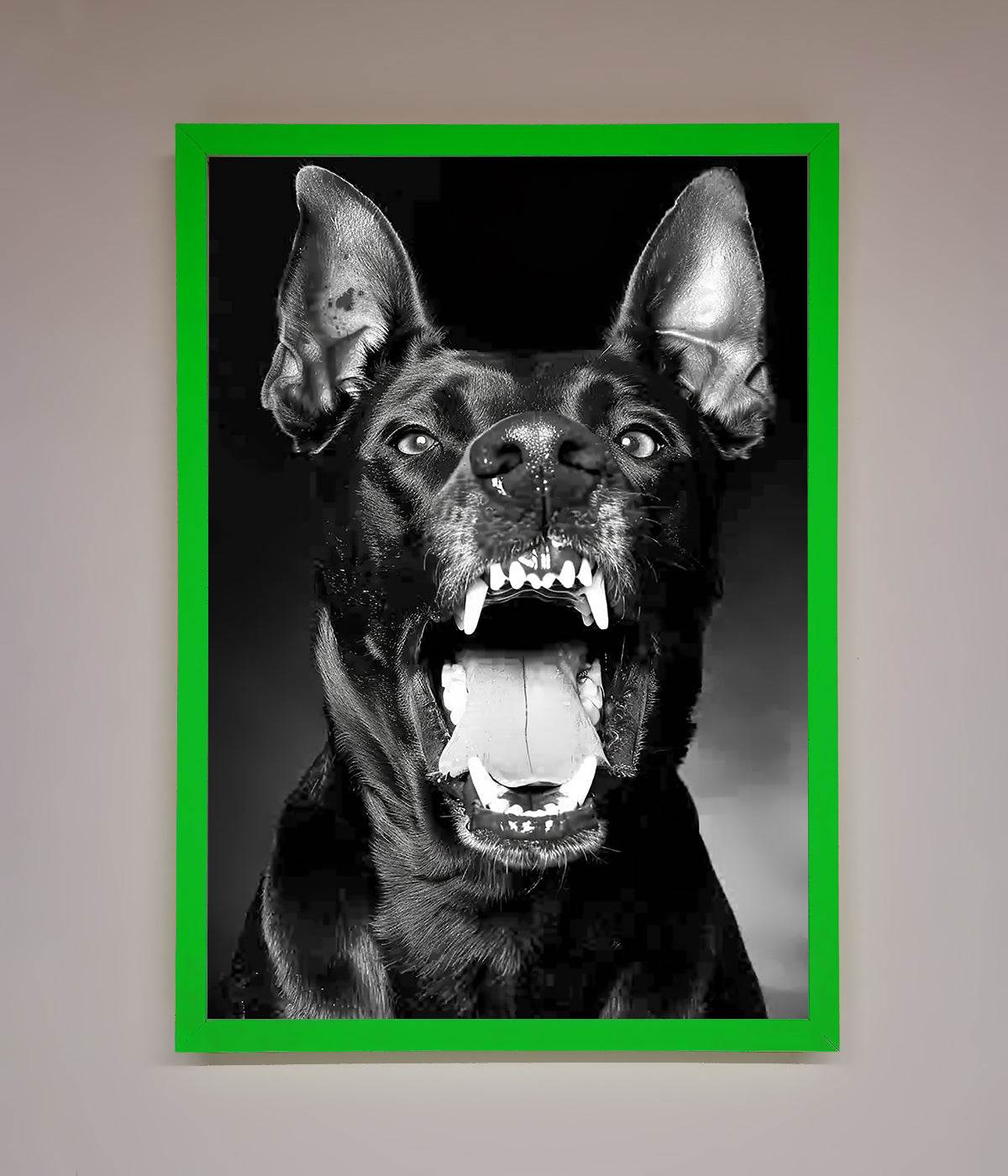 Angry Doberman Dog Framed Wall Art print