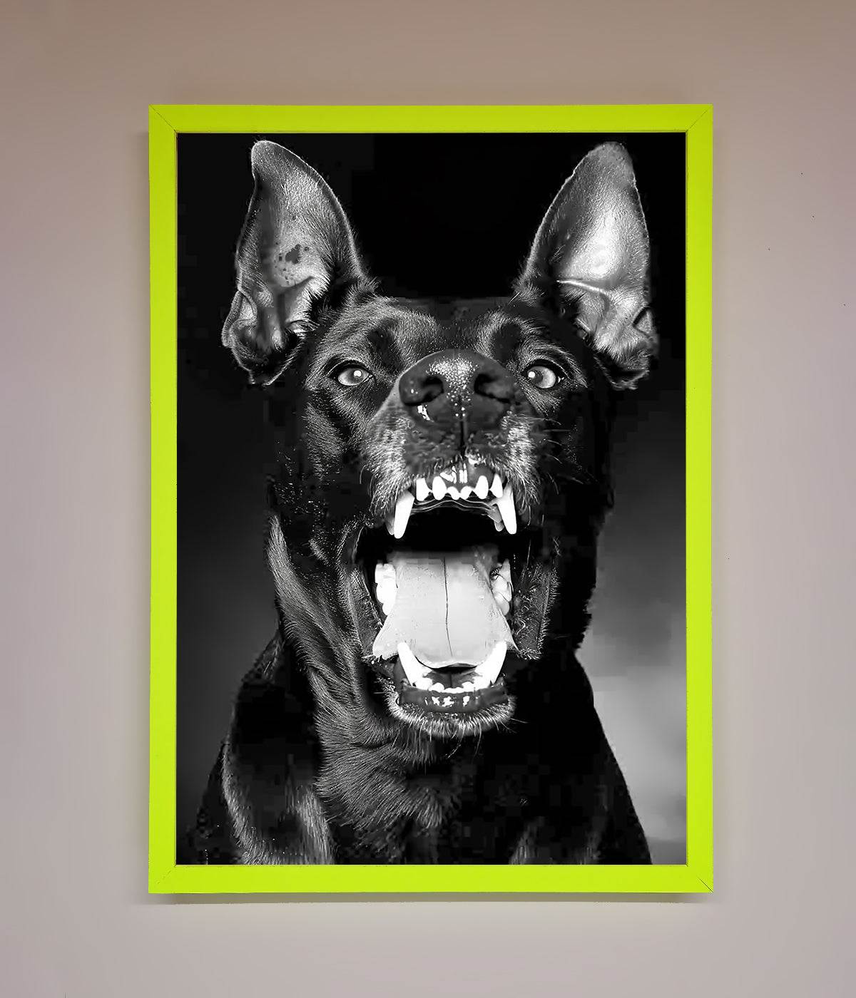 Angry Doberman Dog Framed Wall Art print