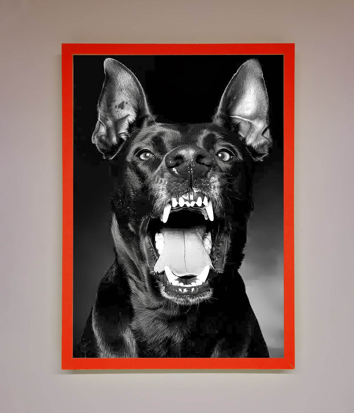 Angry Doberman Dog Framed Wall Art print