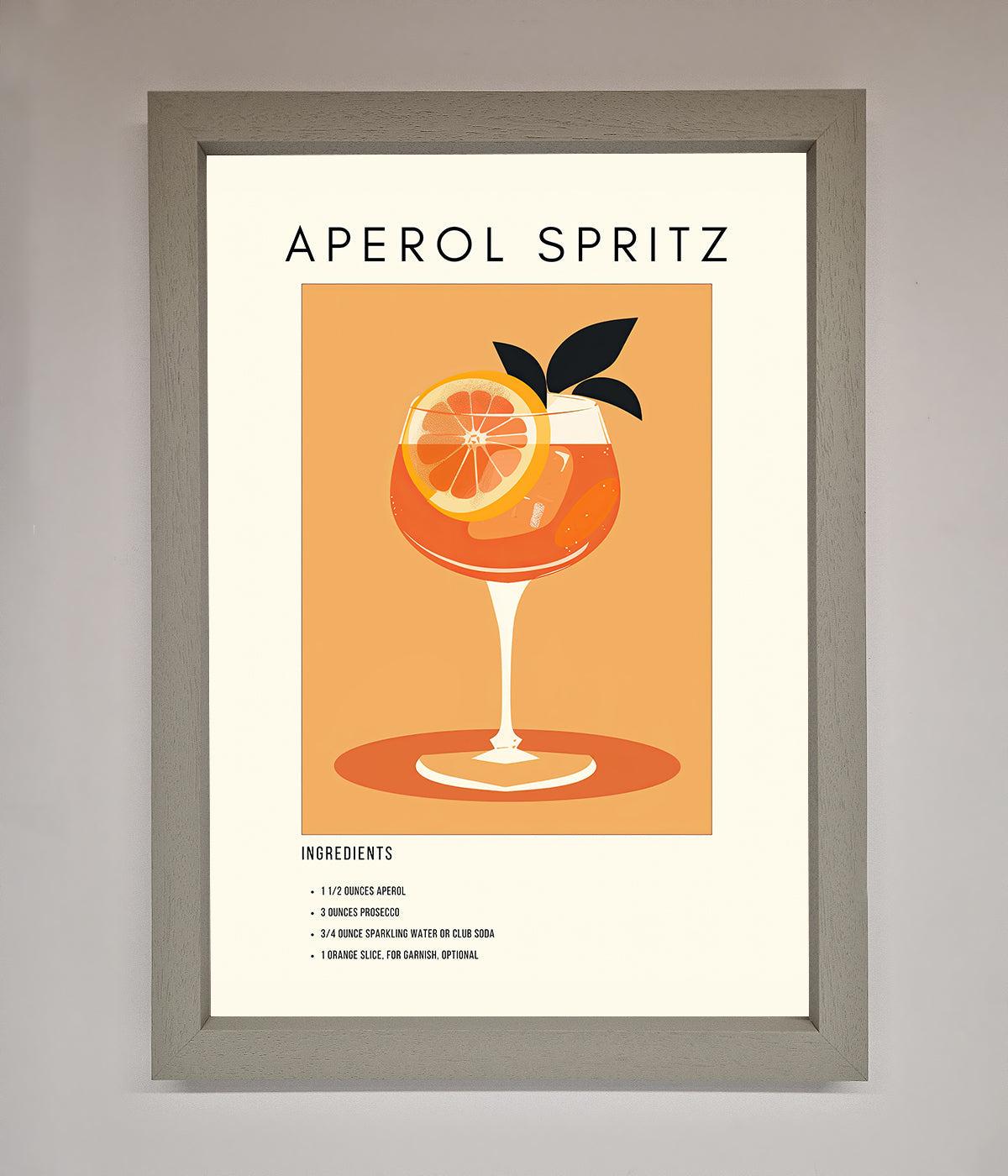 Aperol Spritz Cocktail Framed Print print