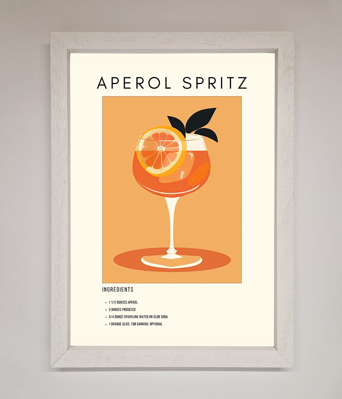 Aperol Spritz Cocktail Framed Print print