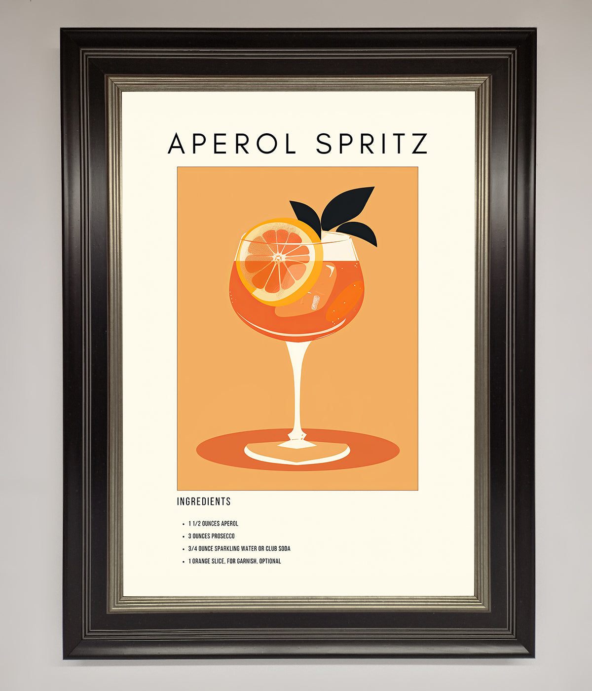 Aperol Spritz Cocktail Framed Print print