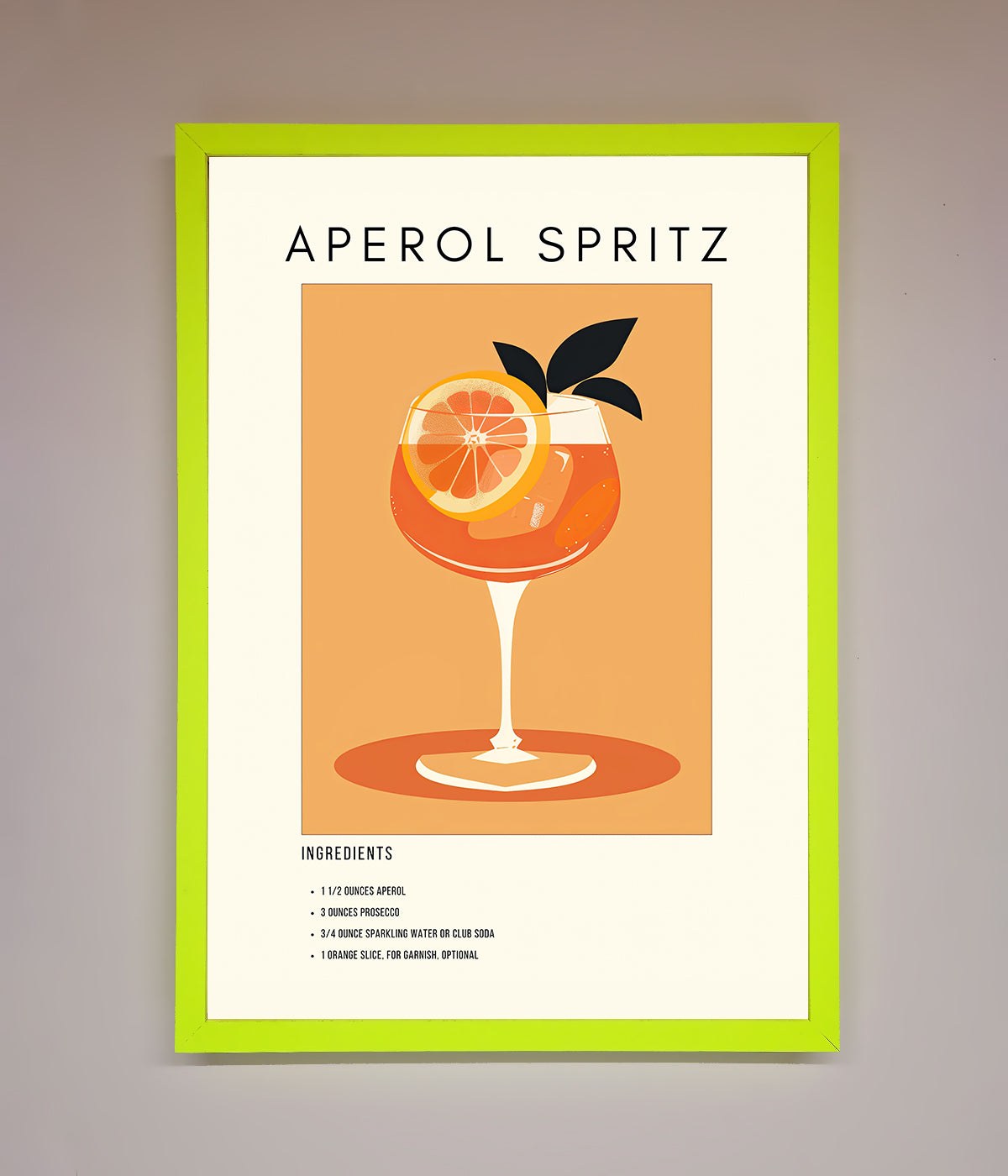 Aperol Spritz Cocktail Framed Print print