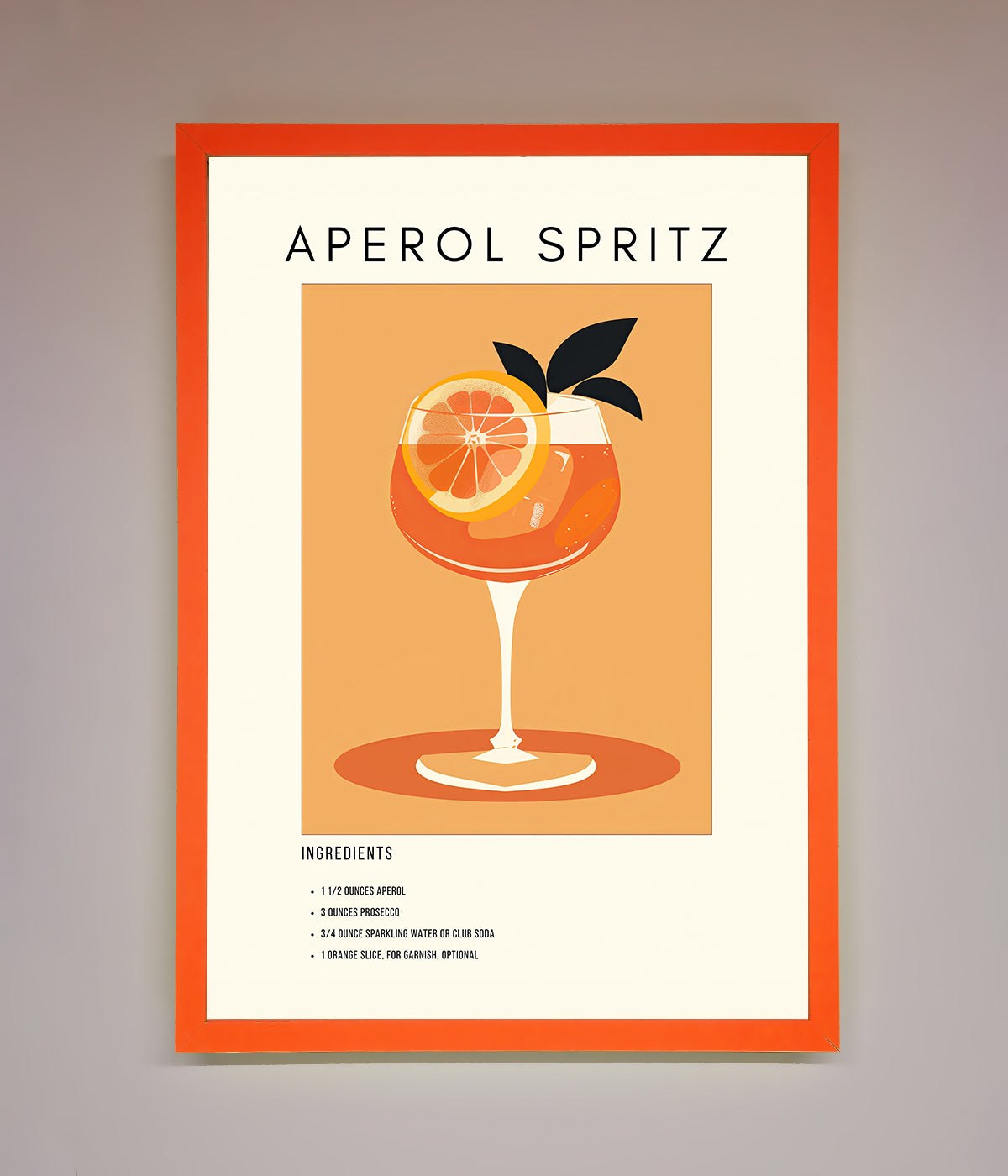 Aperol Spritz Cocktail Framed Print print