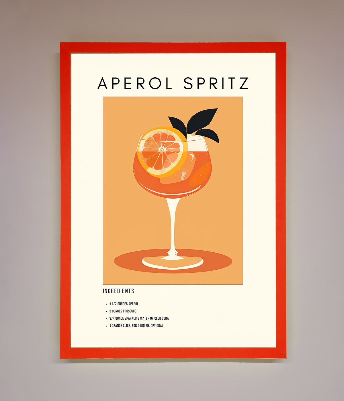 Aperol Spritz Cocktail Framed Print print