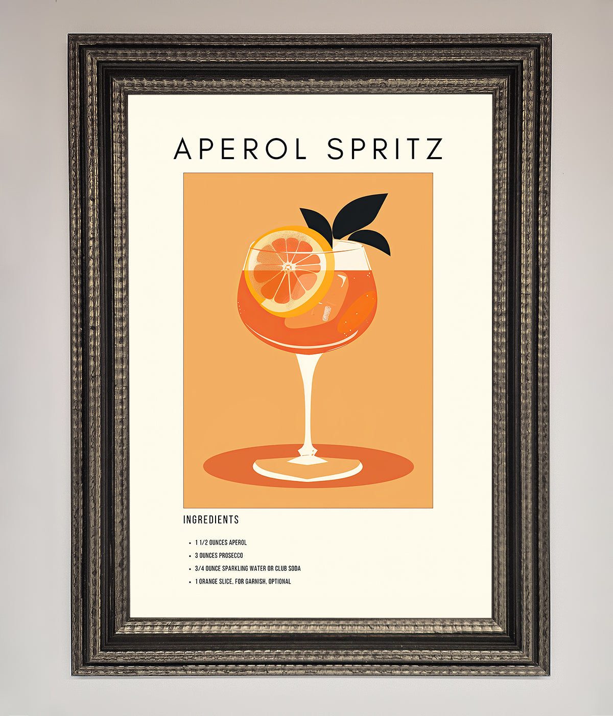 Aperol Spritz Cocktail Framed Print print